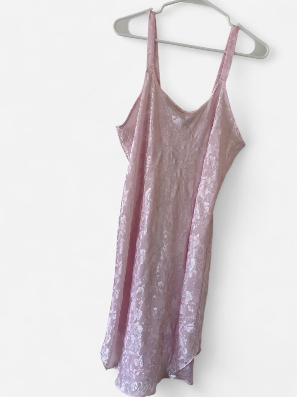 90s vintage pink Sheer Floral Slip Dress